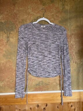 Ardene ~ Purple Printed Side Tie Longsleeve